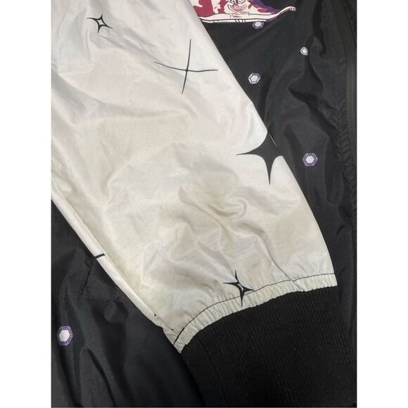 Jewel House Coldest in Town Embellished Black Purple Bomber Jacket Sz M See Note - Picture 7 of 12